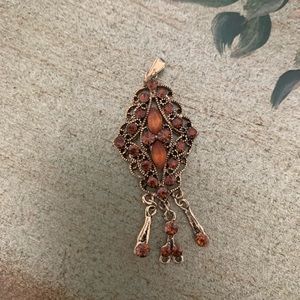 Gold And Brown Stone Pendant